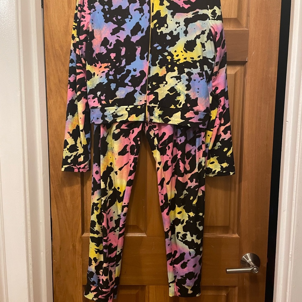Colorful Abstract Print Tracksuit